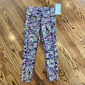 NWT New LULULEMON Sea Wheeze Seawheeze Fast & Free Black Rainbow SPNC 6 or 8